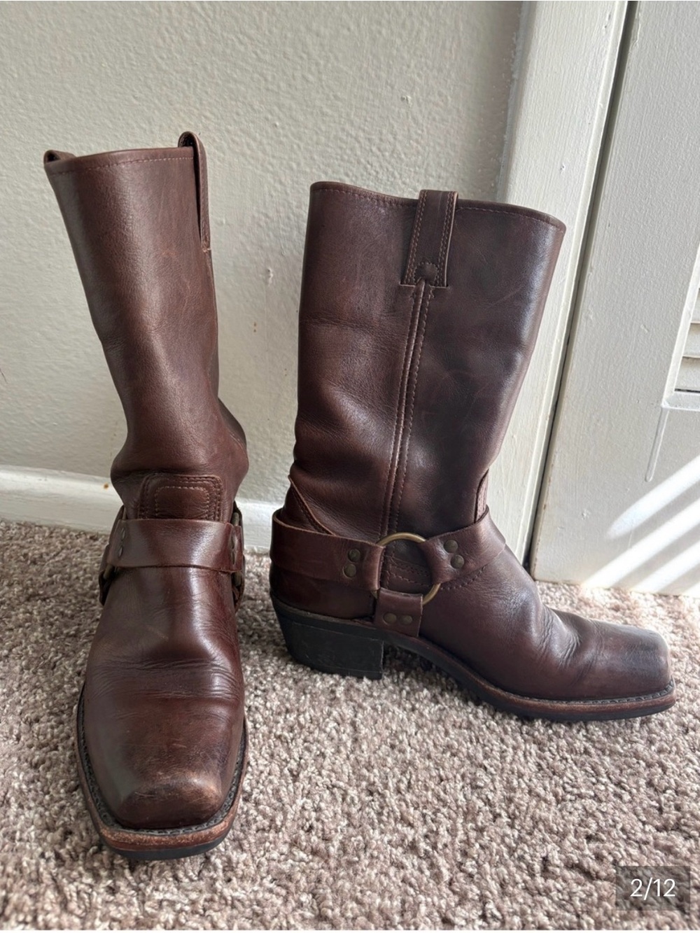 Frye Brown Leather Harness Boots - Picture 5 of 5